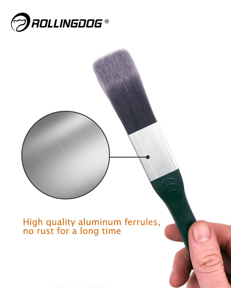 ROLLINGDOG Trim Paint Brush, Edging Paint Brushes for Trim 2PC - Ideal for Precision Painting, Corner Painting, Leaving A Straight Edge. - Image 3